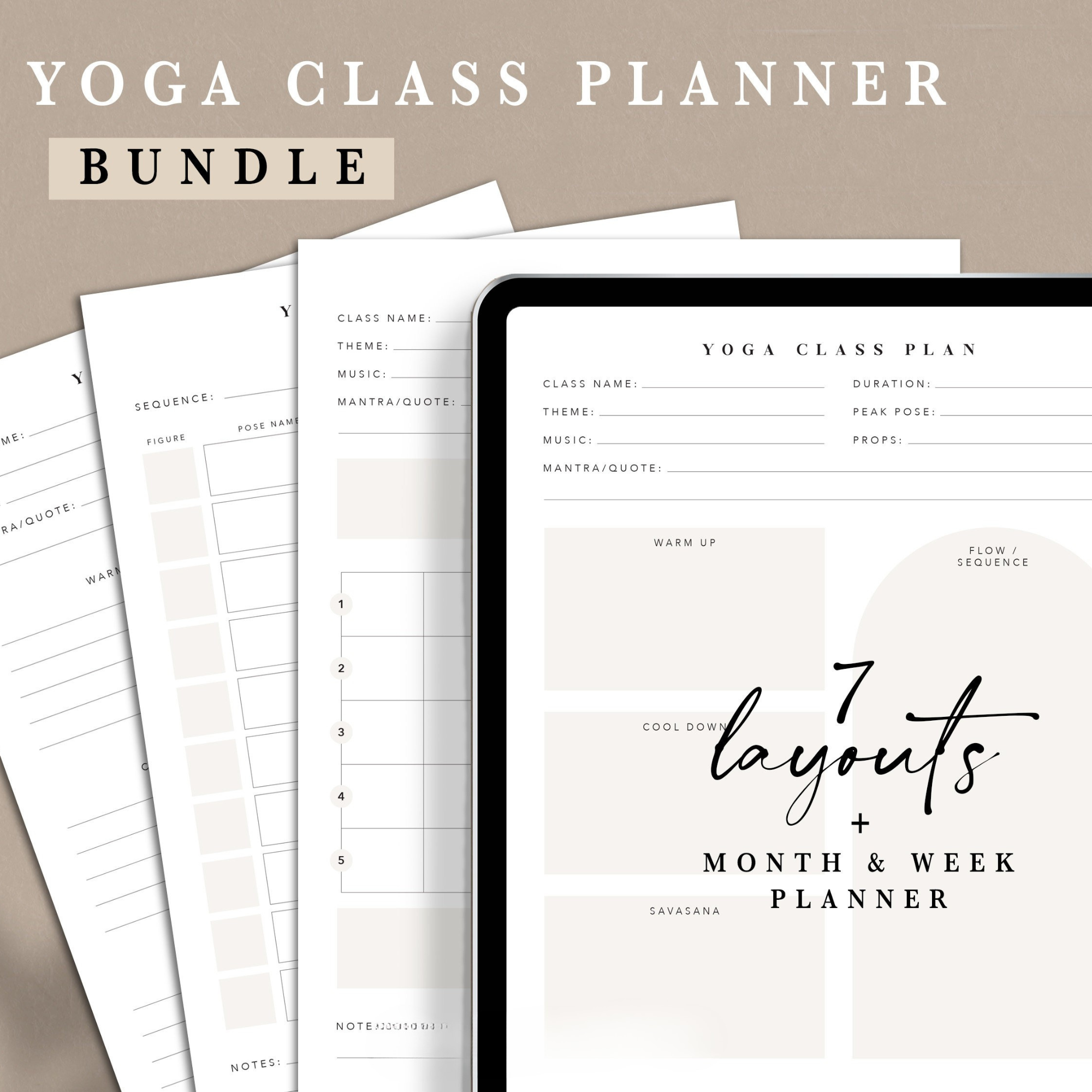 Yoga Class Planner – KDP Interior (PDF, AI, Editable & Print Ready)