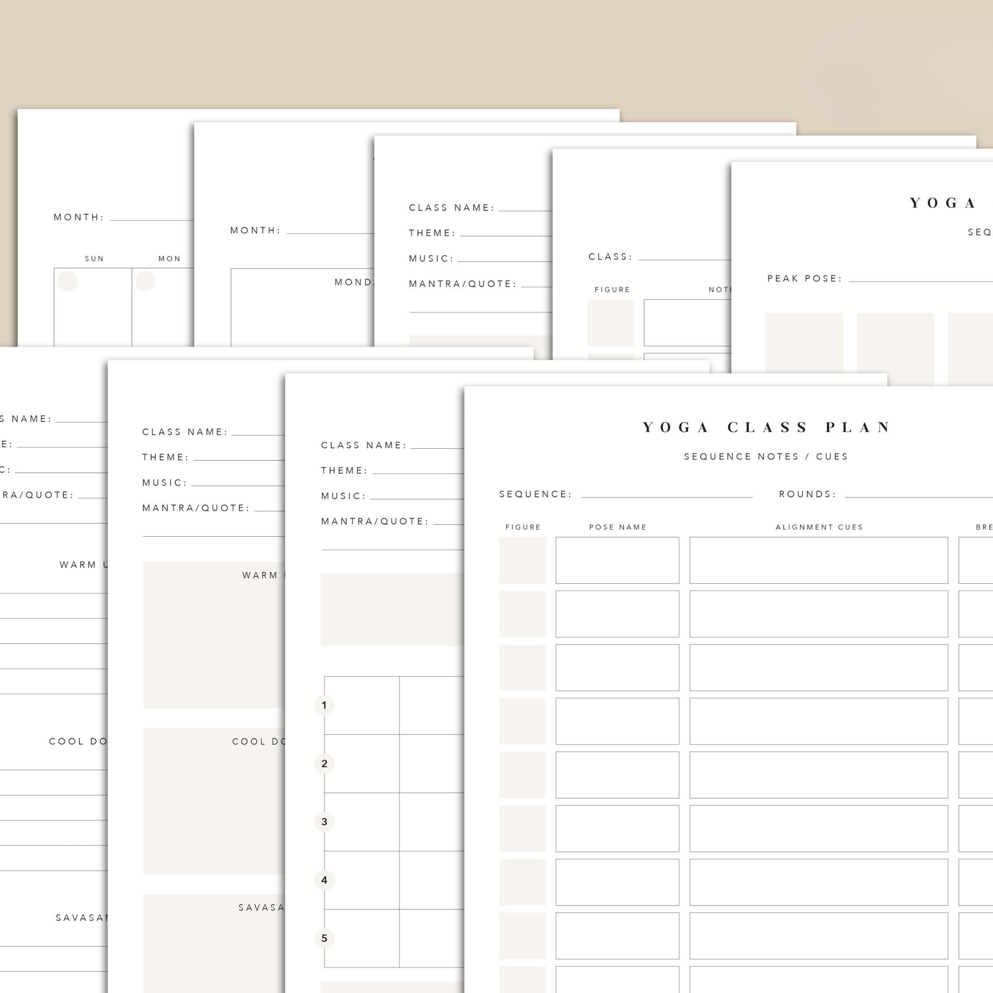 Yoga Class Planner – KDP Interior (PDF, AI, Editable & Print Ready)