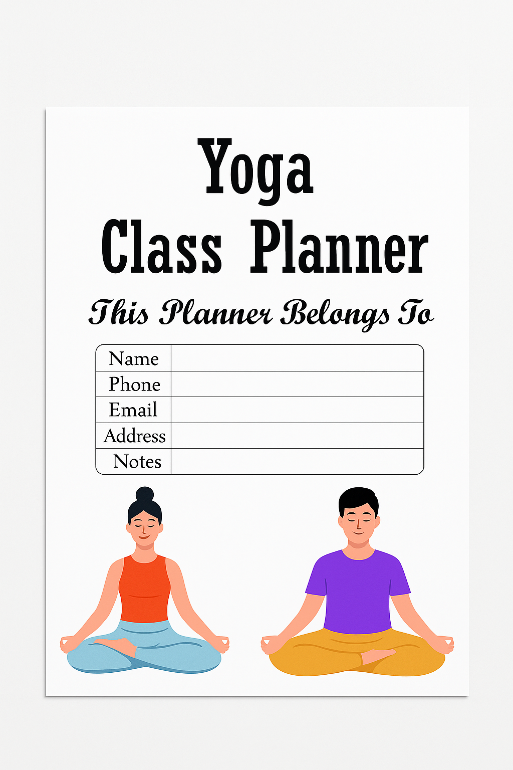 Yoga Class Planner – KDP Interior (PDF, AI, Editable & Print Ready)