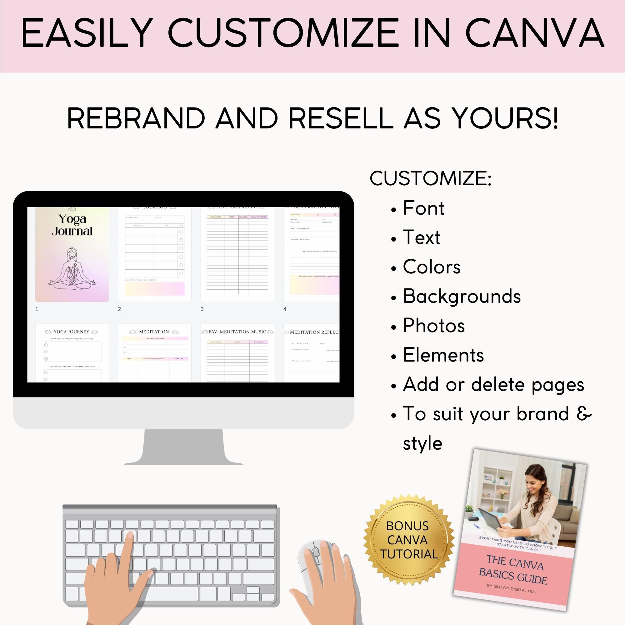 Yoga Journal Printable – PLR Resell Rights (A4, US Letter, A5)