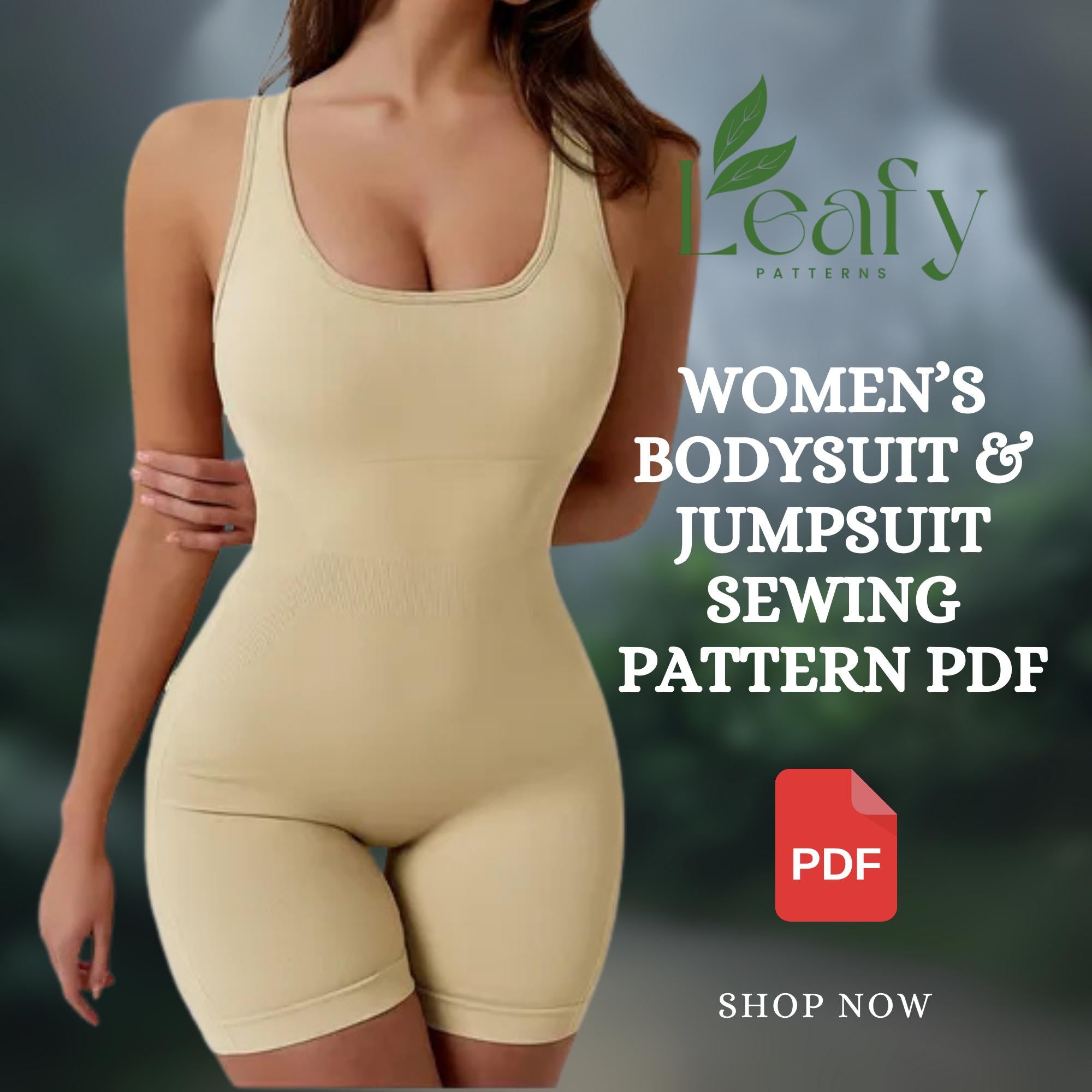 Women’s Yoga Bodysuit | Digital PDF Sewing Pattern (XS–2XL, A4 Print)
